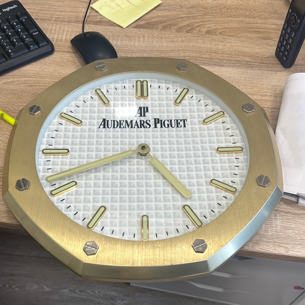 Audemars Piguet Gold and White Wall Clock